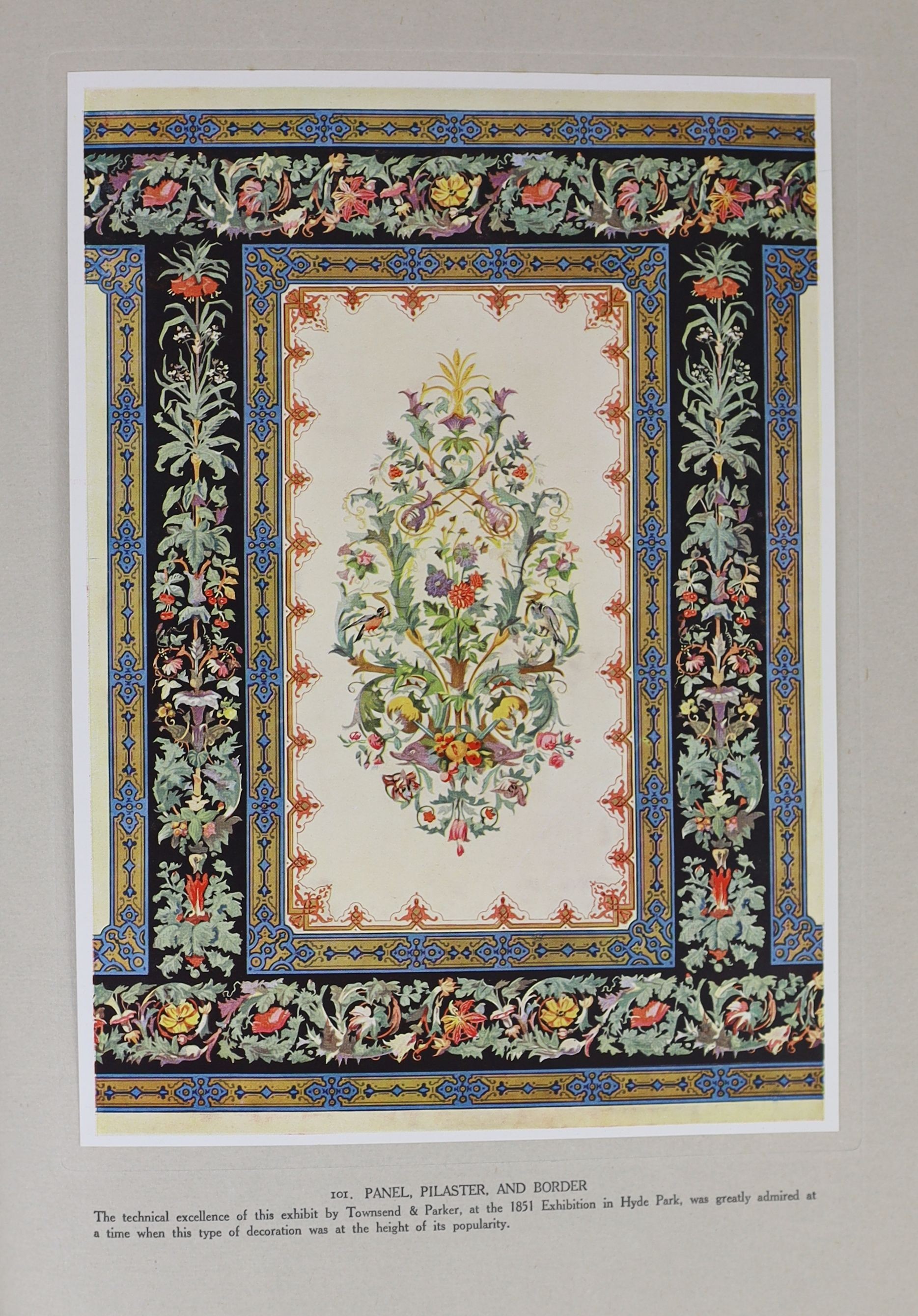 Sugden, Alan Victor and Edmondson, John Ludlam - A History of English Wallpaper, 4to, original buckram, in slightly torn d/j, with 70 mounted colour plates, B.T. Batsford, London, [1926]